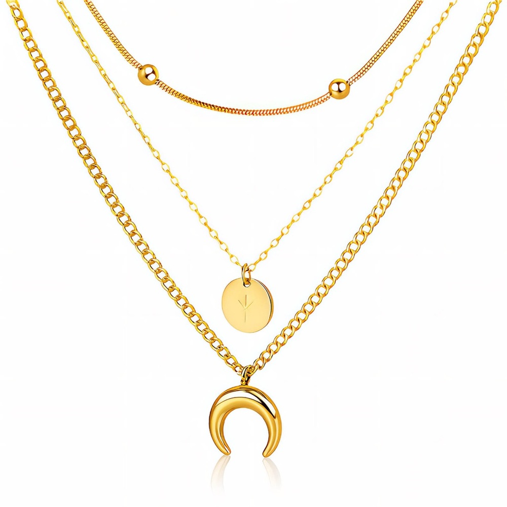 Gold Layered Necklace Set